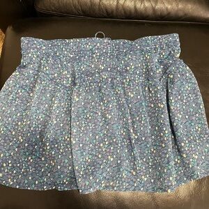 American Eagle Blue Floral Mini Skirt Flowy Women's Large Lined